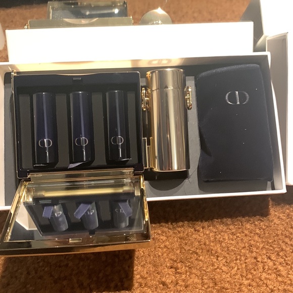 Dior rouge minaudiere gold mini lipstick case and holder with chain brand new LE - Picture 2 of 3